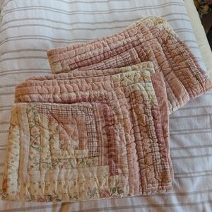 vintage pair of pink quilted pillow shams by Eddie Bauer home